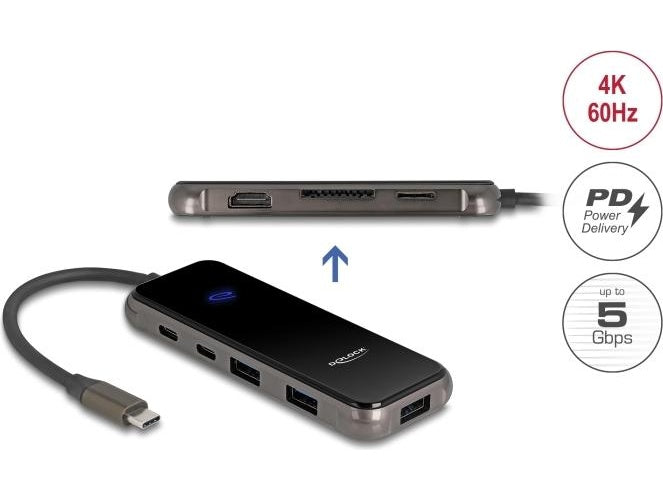 Delock USB Type-C Dockingstation 4K - HDMI Hub SD - Micro Slot PD 3.0 85 W (92001) afbeelding 1