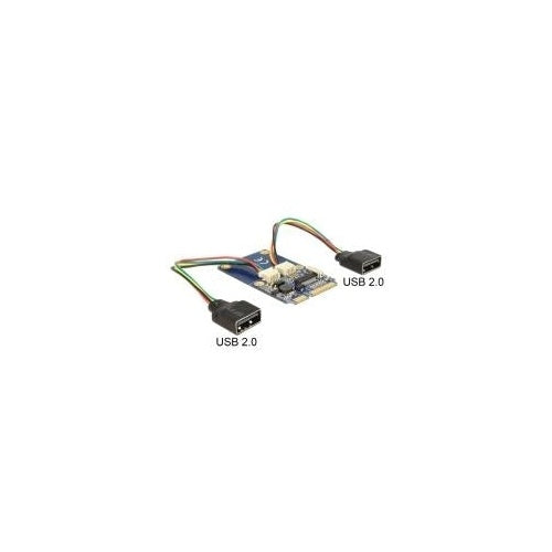 Delock Mini PCIe I/O full size 2 x USB 2.0 Typ-A Buchse (95242) afbeelding 1