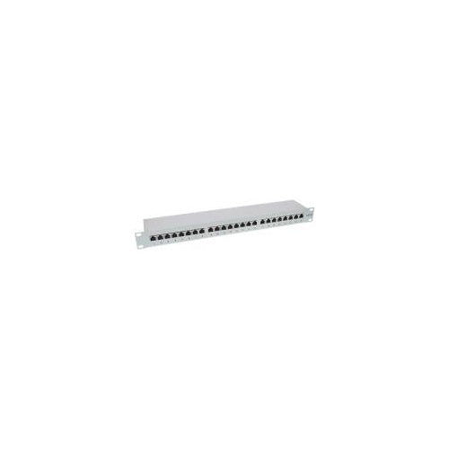 InLine® Patchfeld Cat.6 24-fach, 48,26cm (19"), 1HE, lichtgrau, RAL7035 (76224) afbeelding 1