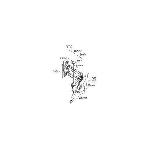 InLine - Befestigungskit (Wandbefestigung) für LCD-/Plasmafernseher - Schwarz - Bildschirmgröße: 43 - 94cm (17" - 94,00cm (37")) - Montageschnittstelle: 100 x 100 mm, 75 x 75 mm, 100 x 200 mm, 200 x 200 mm (23103A) afbeelding 1