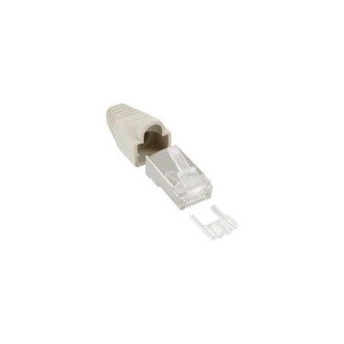 InLine - Crimpstecker RJ45 geschirmt - Knickschutz und Einfädelhilfe - beige -100er Pack -Bulk (74590) afbeelding 1