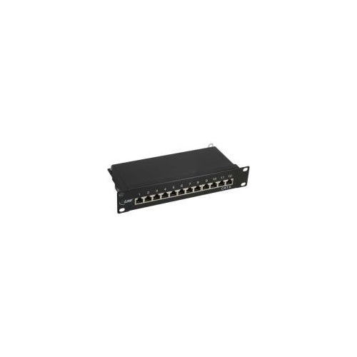 INLINE - Patch Panel - Rack montierbar - RJ-45 X 12 - Schwarz, RAL 9005 - 1U - 25.4 cm (10") afbeelding 1