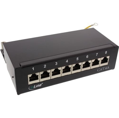InLine - Patch Panel - RJ-45 X 8 - Schwarz, RAL 9005 (76808S) afbeelding 1