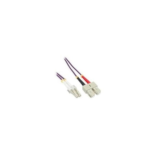 INLINE - Patch-Kabel - LC Multi-Mode (M) bis SC multi-mode (M) - 25 m - Glasfaser - Duplex - 50/125 Mikrometer - OM4 - halogenfrei - lila afbeelding 1