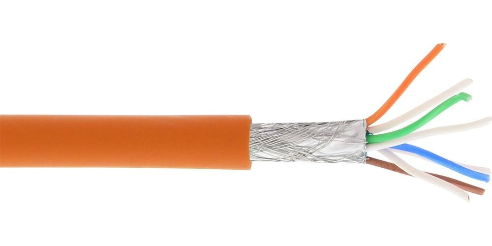 InLine - Bulkkabel - 100,0m - SFTP, PiMF - CAT 6a - halogenfrei - orange (76899O) afbeelding 1