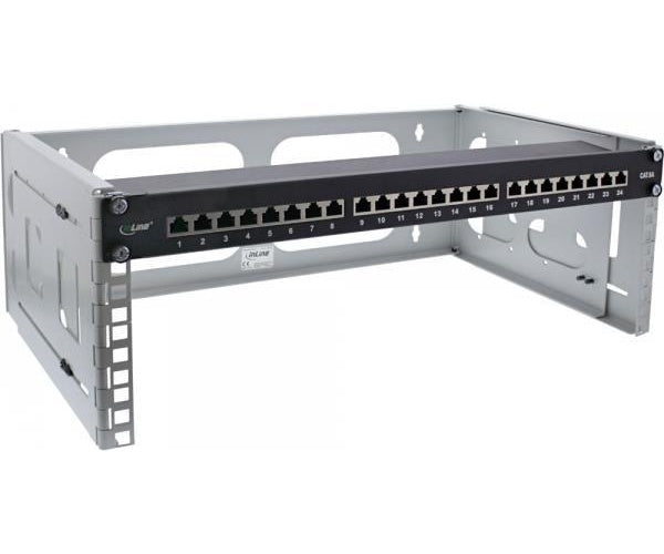 InLine 48,30cm (19") Rack zur Wandmontage - 4HE - 24-40cm Tiefe - grau (19104C) afbeelding 1