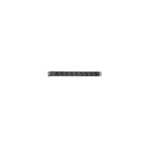 InLine® 48,30cm (19") Steckdosenleiste, 9-fach Schutzkontakt, ohne Schalter, 2m, schwarz (16419I) afbeelding 1