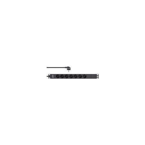 InLine - Steckdosenleiste (Rack - einbaufähig) - 3680 Watt - Eingabe, Eingang power CEE 7/7 - Ausgangsanschlüsse: 7 (7 x Stecker) - 1U - 48,3 cm (19") - 2,0m Schnur - Schwarz, RAL 9004 (16417I) - 4043718296941 - image 1