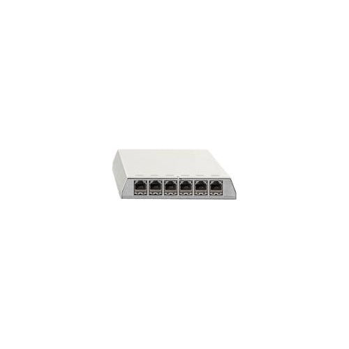 Rutenbeck PP-Cat.6A iso-6 Ap rw - Patch Panel - shielded - Oberfläche montierbar, geeignet für Wandmontage, Desktop, DIN schienenmontierbar - RJ-45 X 6 - Pure White, RAL 9010 afbeelding 1