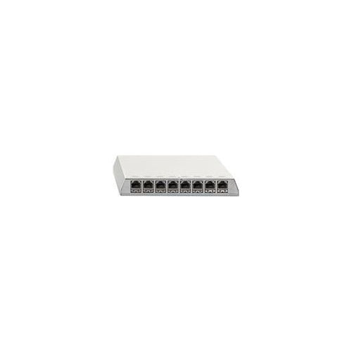 Rutenbeck PP-Cat.6A iso-8 Ap rw - Patch Panel - shielded - Oberfläche montierbar, geeignet für Wandmontage, Desktop, DIN schienenmontierbar - RJ-45 X 8 - Pure White, RAL 9010 afbeelding 1