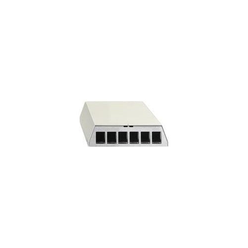 Rutenbeck PP-UM A-6 Ap rw - Patchpanel (Blindblech) - Oberfläche montierbar, geeignet für Wandmontage, Desktop, DIN schienenmontierbar - Pure White, RAL 9010 - 6 Ports afbeelding 1