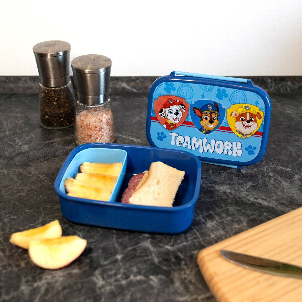 Paw Patrol Lunchbox Blue with 2 Compartments - Ideal for School - 18 x 13.5 x 6 cm