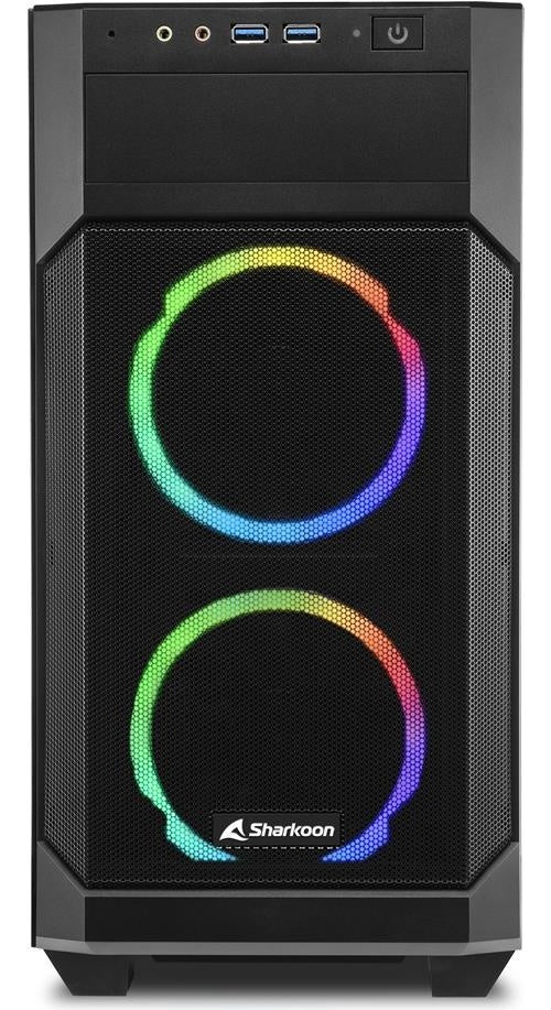 Sharkoon V1000 RGB - microATX - Seitenteil mit Fenster (gehärtetes Glas) - keine Spannungsversorgung - USB/Audio afbeelding 1