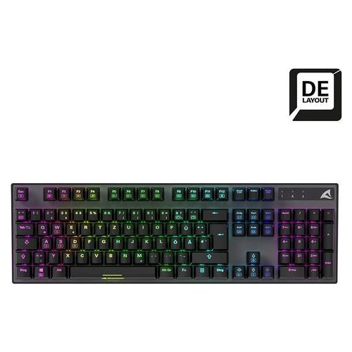 Sharkoon SKILLER SGK20 Brown Tastatur USB QWERTZ Deutsch Schwarz (4044951037766) afbeelding 1