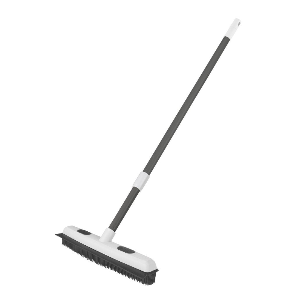 Clean Home Silicone Broom with Telescopic Handle Black/White