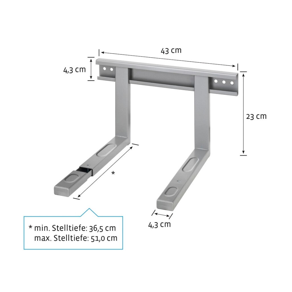 Xavax Universal Microwave Wall Mount Silver