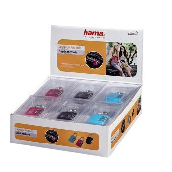 Hama Combination Luggage Lock Assorted Colors - 3-Digit Adjustable Lock