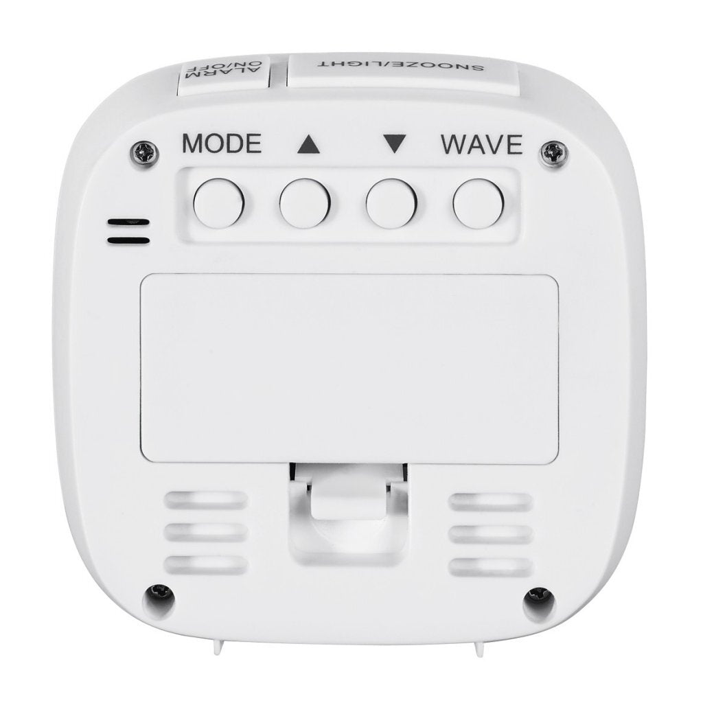Hama RC-45 Wireless Alarm Clock White - DCF Clock with Blue LED Backlight