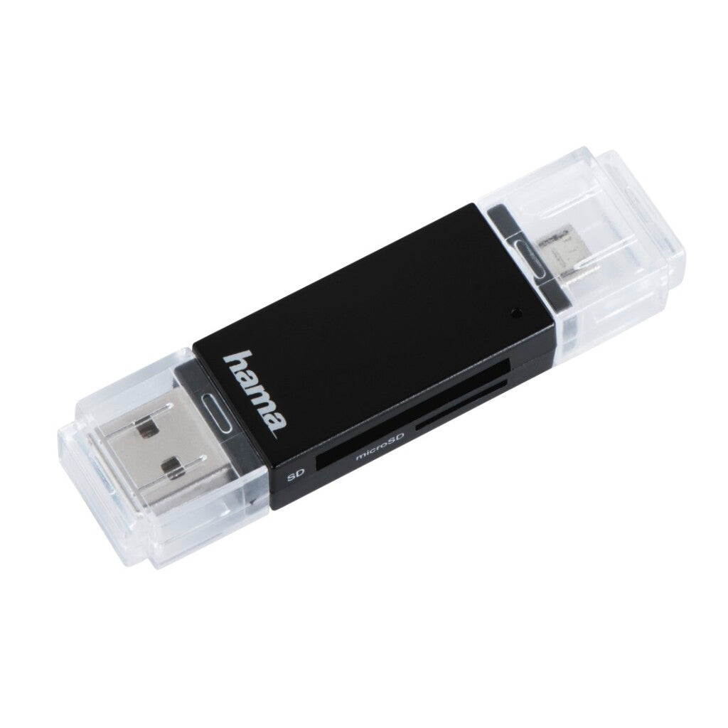 Hama USB 2.0 OTG Card Reader Basic SD/microSD Black