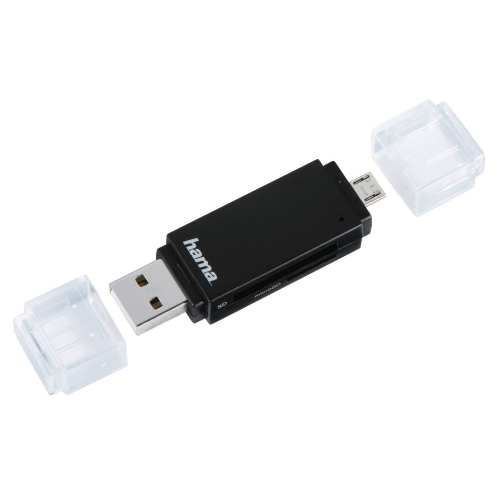 Hama USB 2.0 OTG Card Reader Basic SD/microSD Black