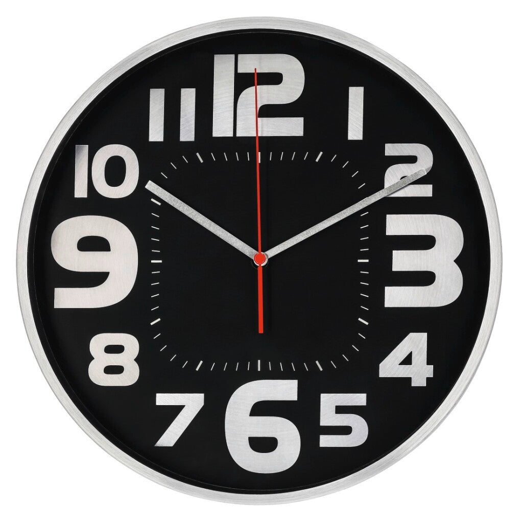 Hama Wall Clock Emotion Ø 30 Cm Silent Silver/Black