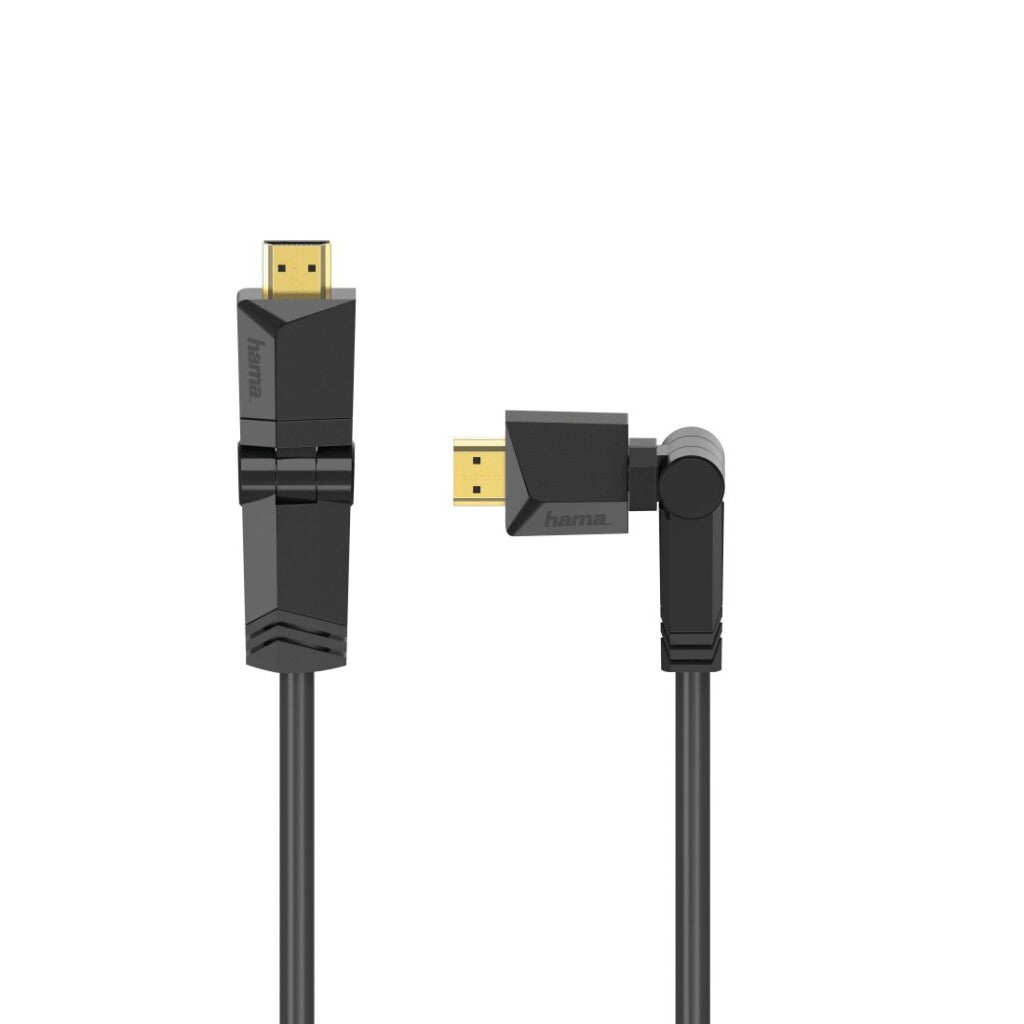Hama High Speed HDMI Cable Gold-Plated with Rotary Connector + Ethernet 1.5 m Black