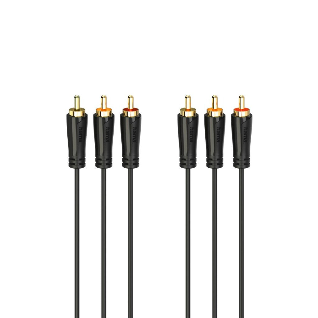 Hama Audio/Video Cable 1.5 m 3 RCA Plugs Gold Plated