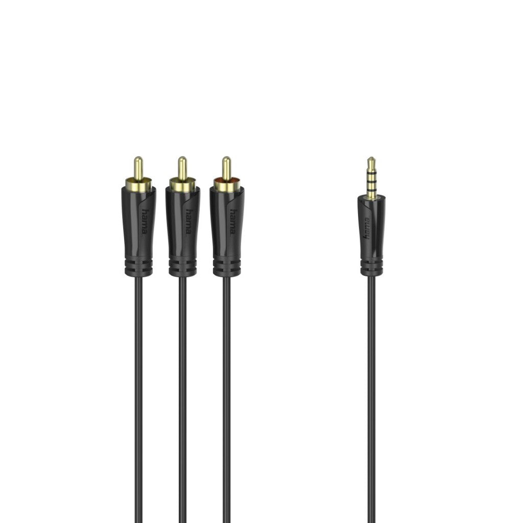 Hama Connection Cable 1.5 M 3.5 mm Jack to 3 RCA Plugs 4-pin