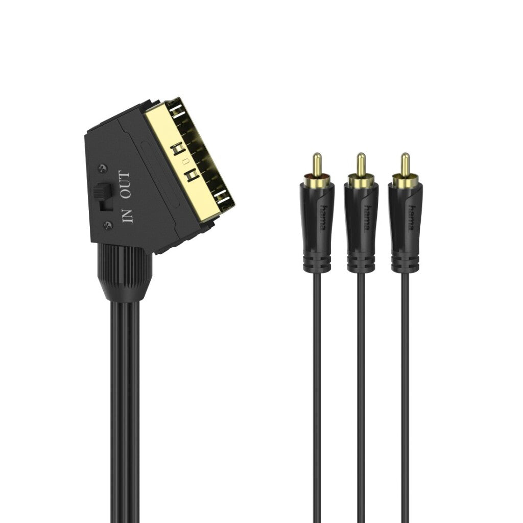 Hama Video Cable 1.5 M Scart to 3 RCA Plugs