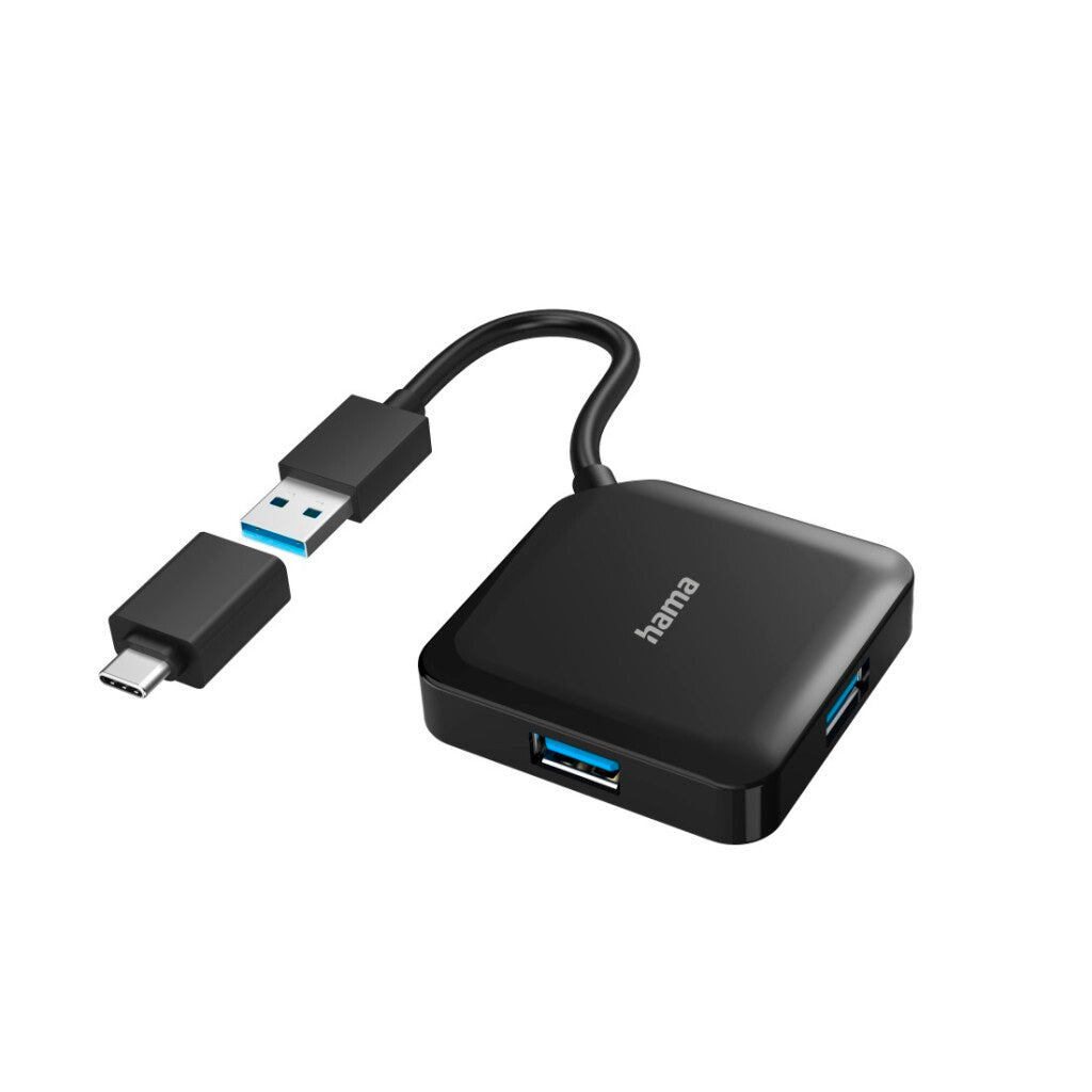 Hama USB Hub 4-Port USB 3.2 Gen1 5 Gbit/s Incl. USB-C Adapter