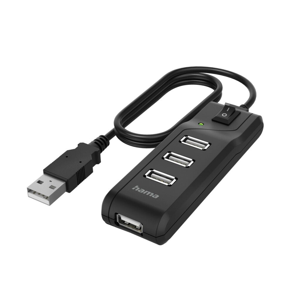 Hama USB Hub 4-Port USB 2.0 480 Mbit/s On/Off Switch