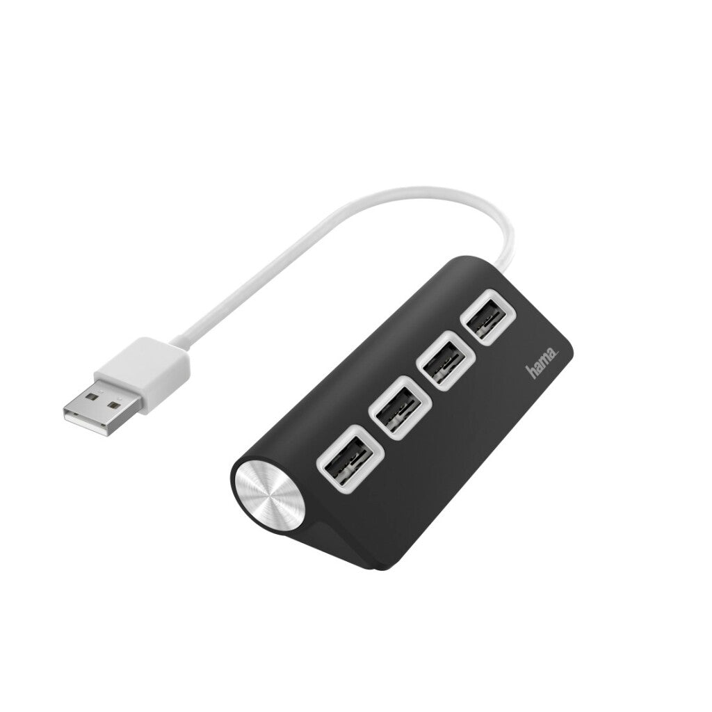 Hama USB Hub 4-Port USB 2.0 480 Mbit/s Black