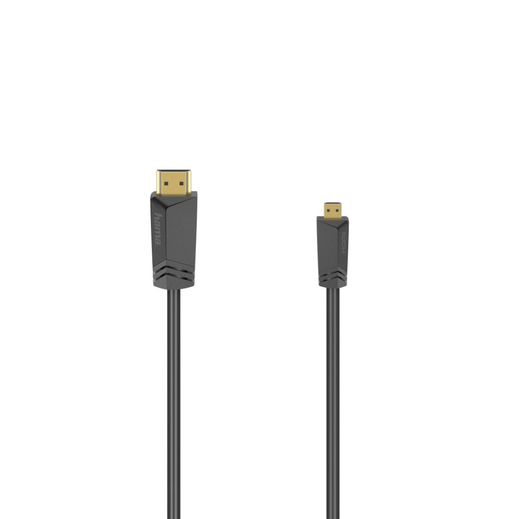Hama High Speed HDMI Cable Type A to Type D Gold-Plated + Ethernet 1.5 m Black