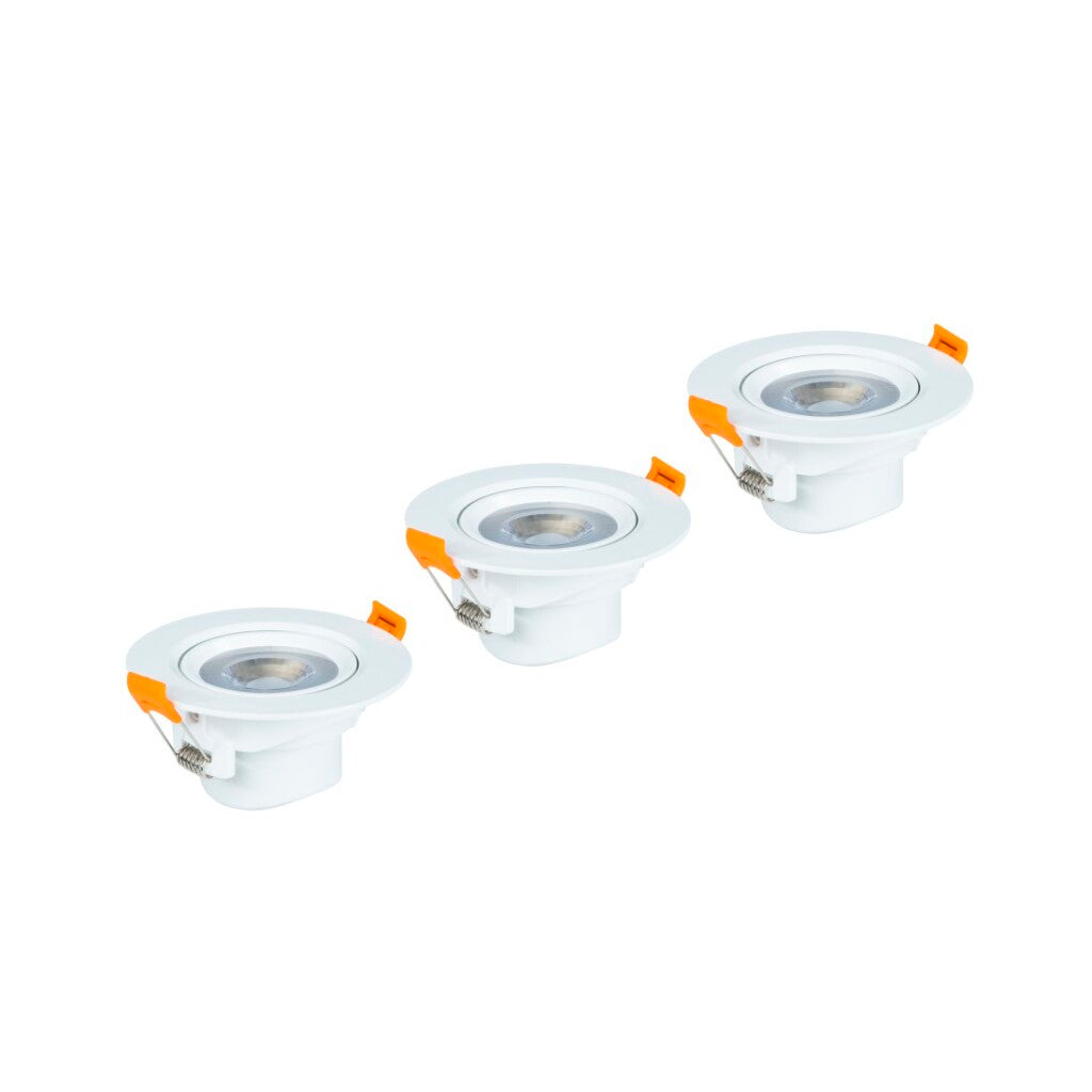 Xavax LED Recessed Spotlight Set of 3 7W 450lm Warm White