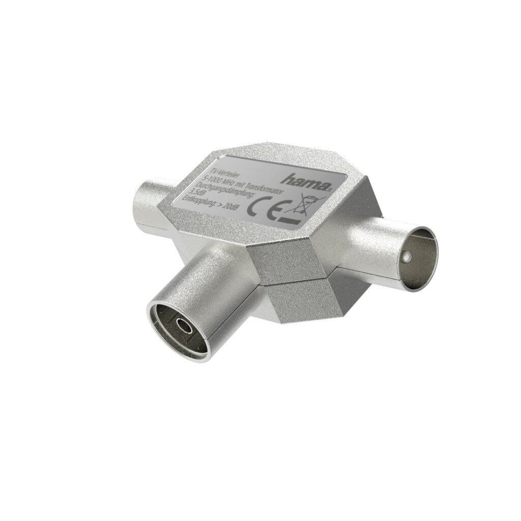 Hama Antenna Splitter Coax Coupling 2 Coax Plugs Metal