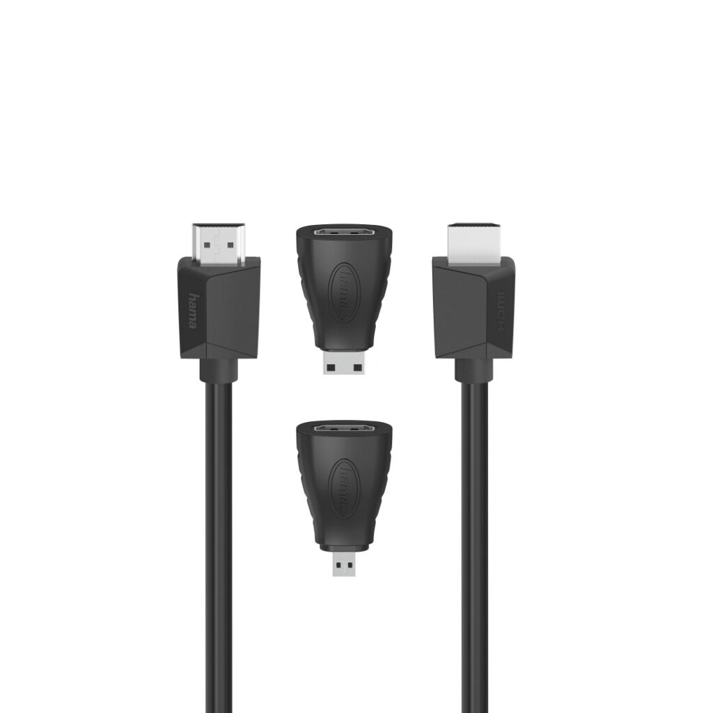 Hama High-speed HDMI Cable Ultra-HD 4K Ethernet 1.50 M + 2 HDMI Adapters