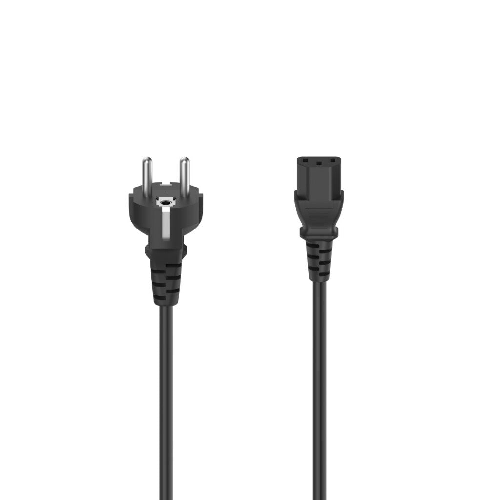 Hama Power Cord Grounded Plug - 3-Pin Coupling 1.5 M Black