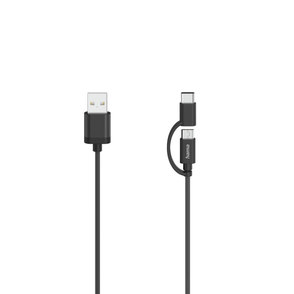 Hama Micro-USB Cable 2in1 Incl. Adapter to USB-C USB 2.0 0.75 M