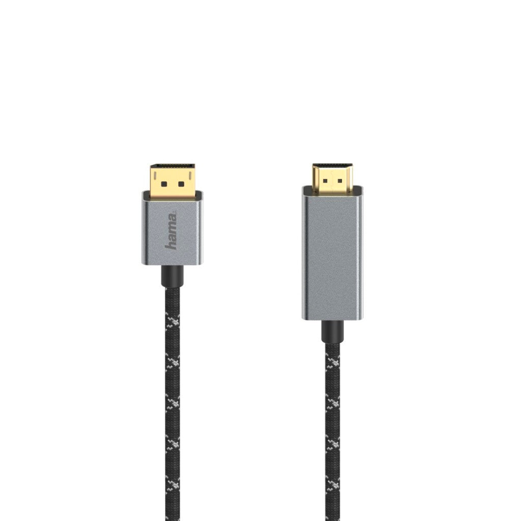Hama DisplayPort to HDMI Cable Gold-Plated 4K 1.5 m Aluminum/Black