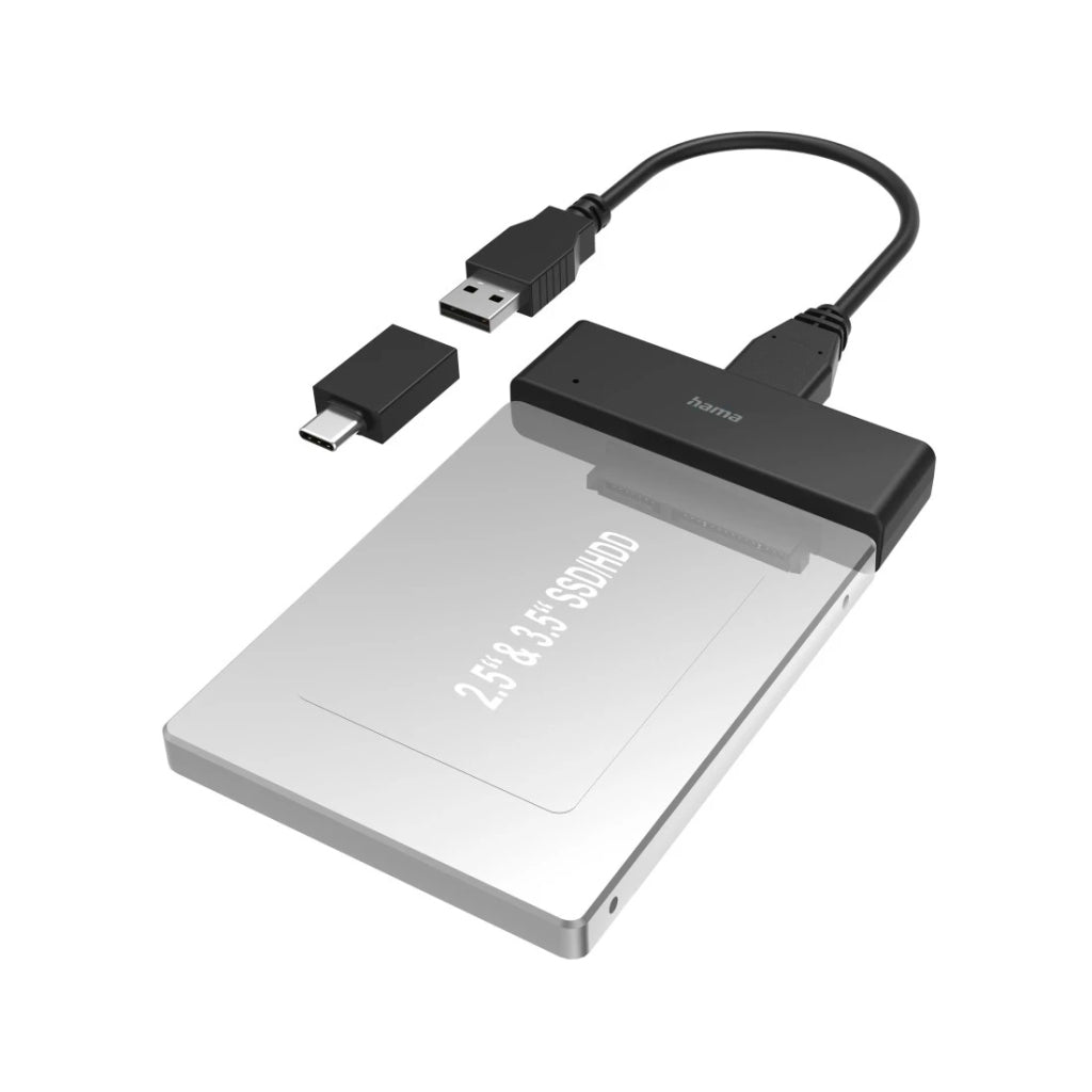 Hama USB Adapter for Hard Drives for 2.5 and 3.5 SSD and HDD Hard Drives