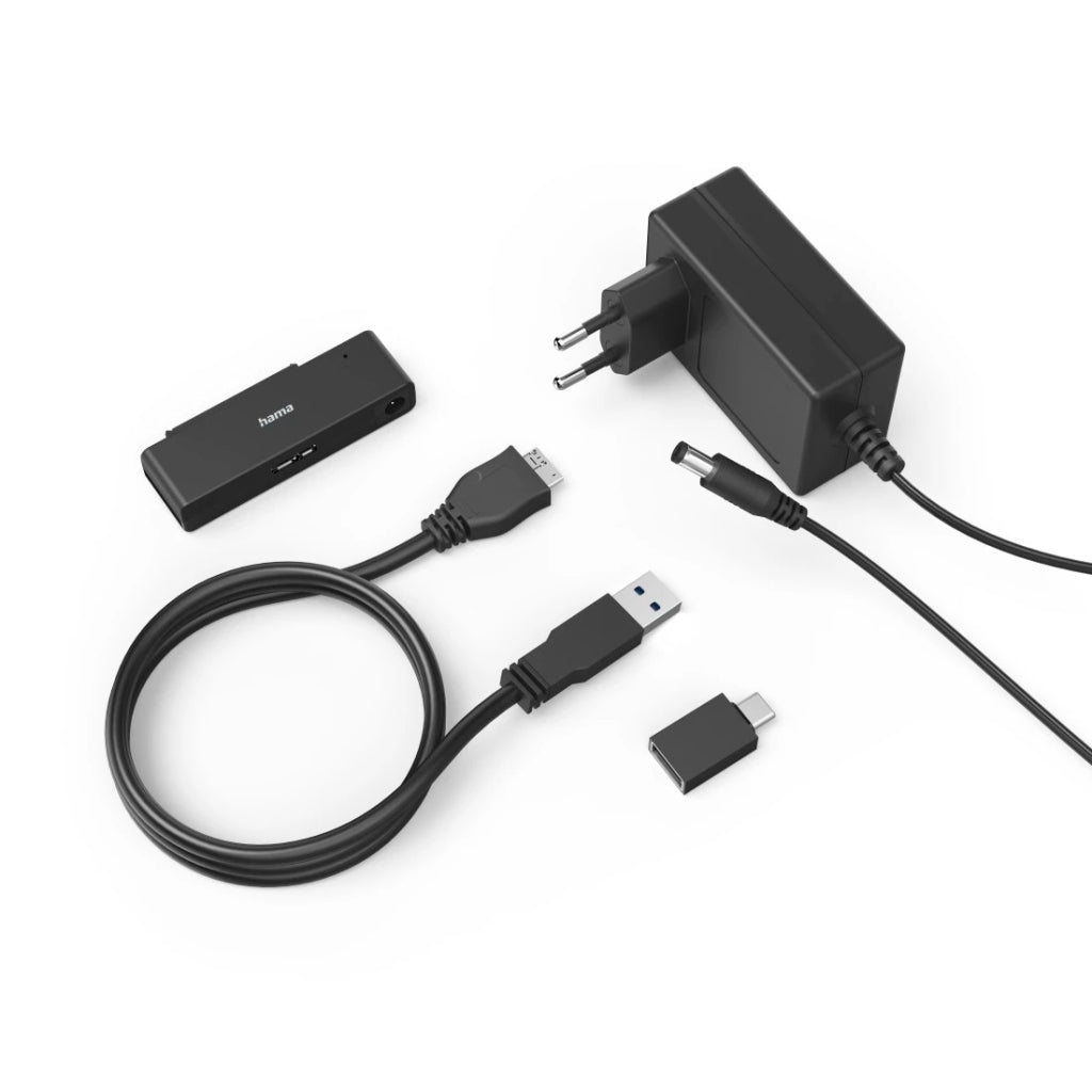 Hama USB Adapter for Hard Drives for 2.5 and 3.5 SSD and HDD Hard Drives