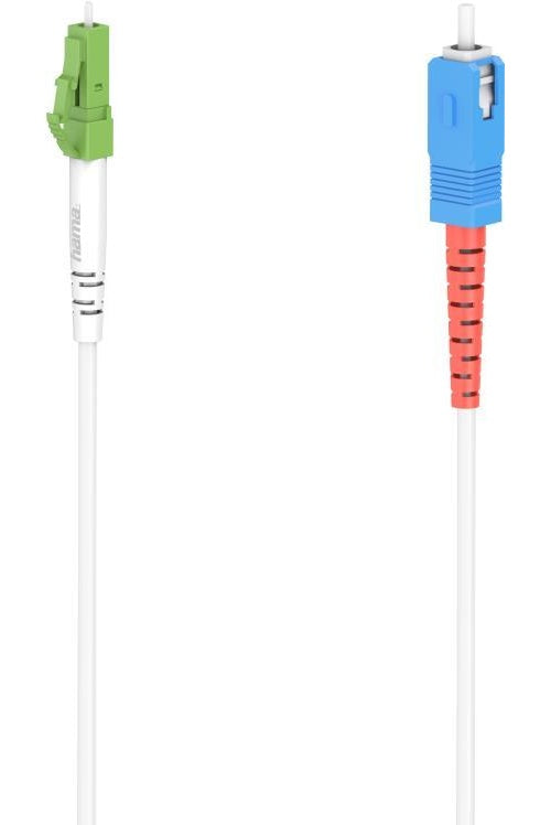 Hama - Netzwerkkabel - LC/APC (M) zu SC/UPC (M) - 3,0m - Glasfaser - halogenfrei, Knickschutzmanschette, LWL, Gigabit Ethernet Support - weiß (00200765) afbeelding 1