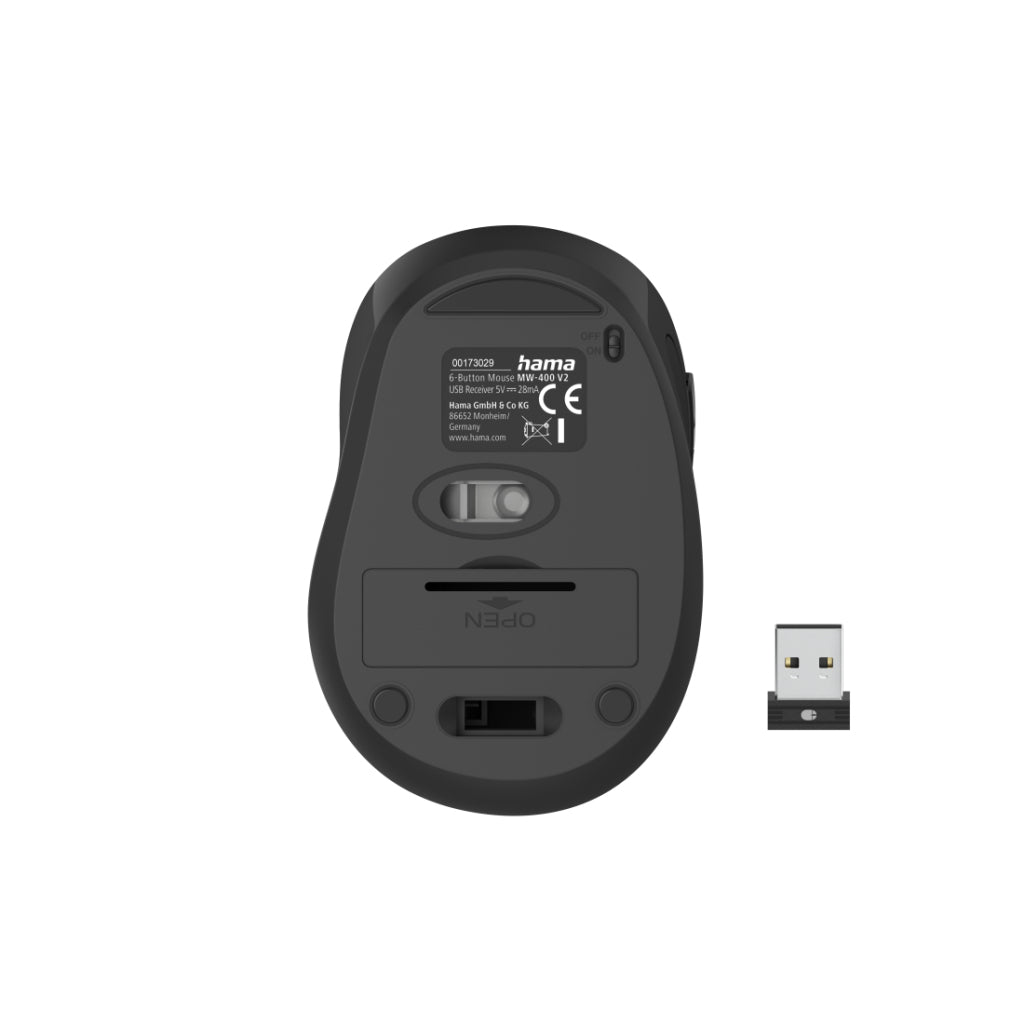 Hama Optical Wireless Mouse 6 Buttons MW-400 V2 Ergo USB-On Signal Yellow