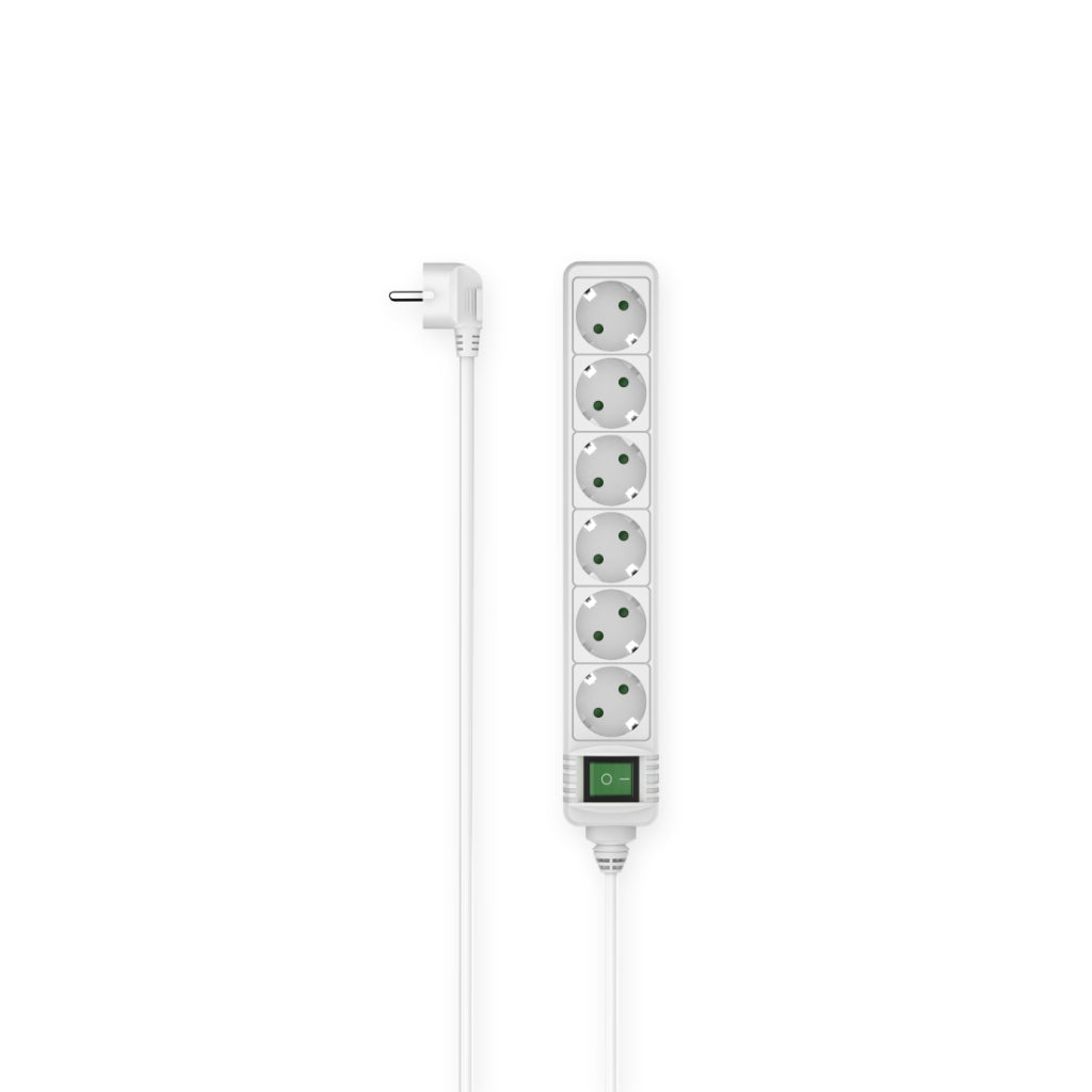 Hama 6-Way Power Strip with Switch 140 cm White