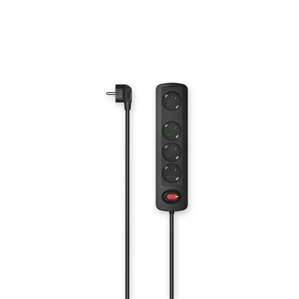 Hama Socket 4-way Switch Wall Mount 1.5 M Black