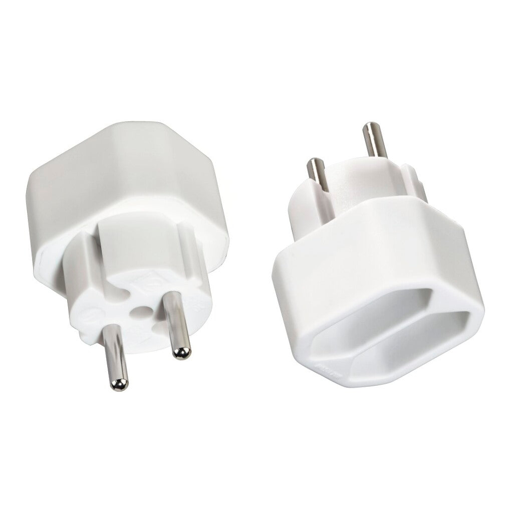 Hama Euro Socket Adapter Double Pack White - 2 Sockets