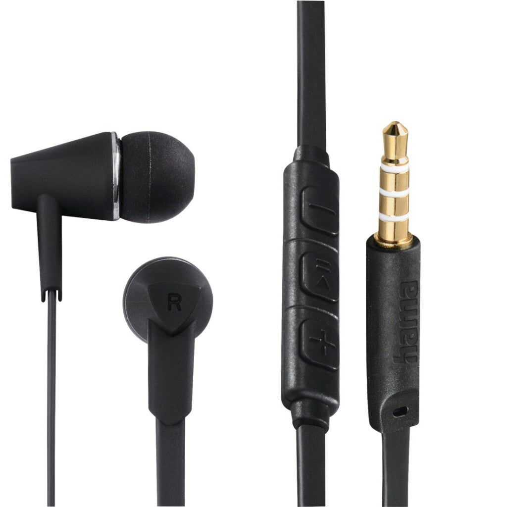 Hama Earbuds Joy In-ear Microphone Flat Cable Black