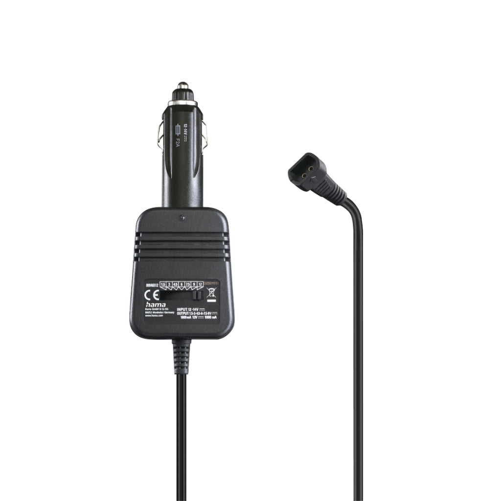 Hama Car Power Adapter Adjustable 1000mA 12W Max 12V