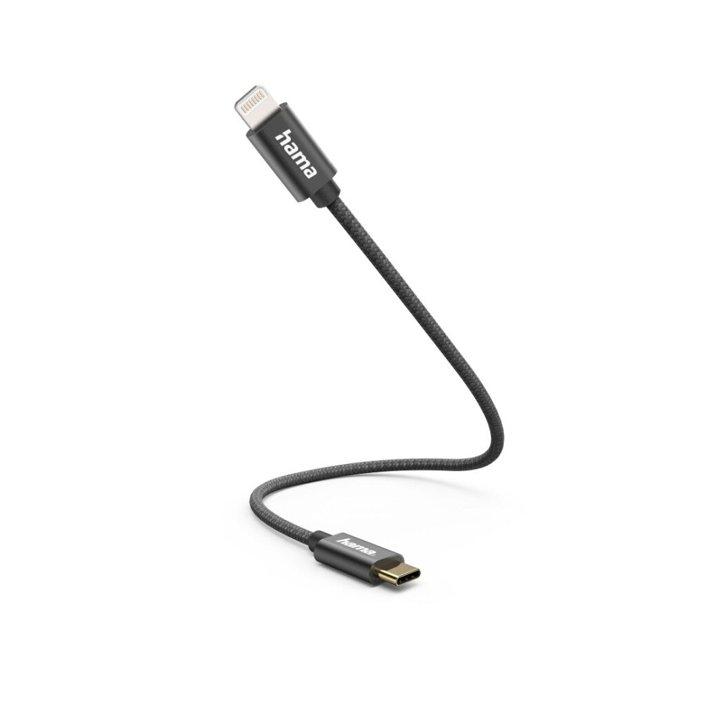 Hama Charging Cable USB-C - Lightning 0.2 M Nylon Black