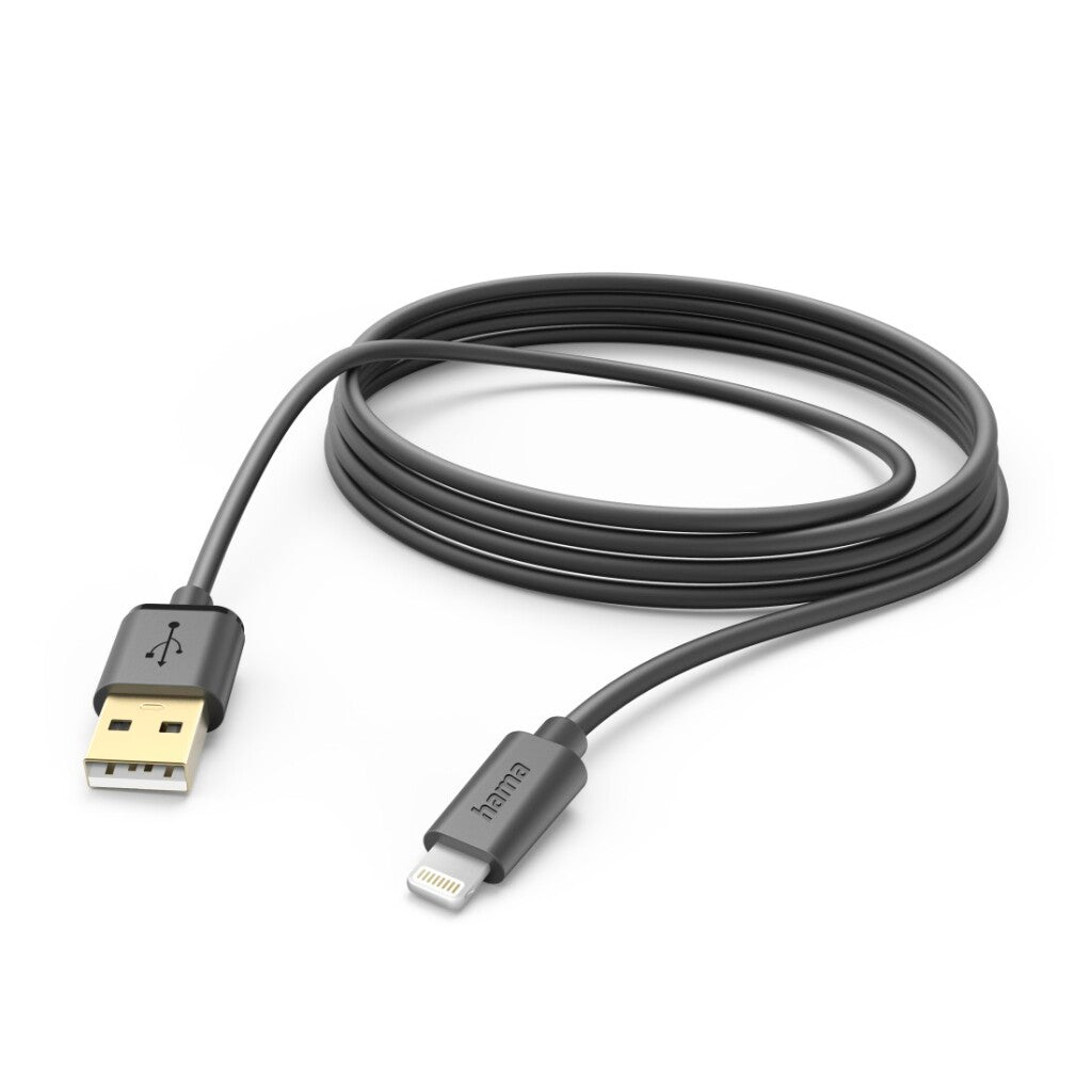 Hama USB-A to Lightning Charging Cable 3 M Black